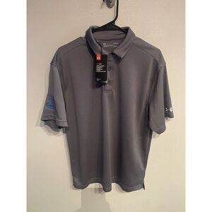 Under Armour Mens Large Golf Polo Gray Performance New